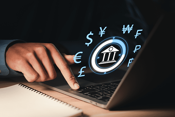 making international payments using laptop