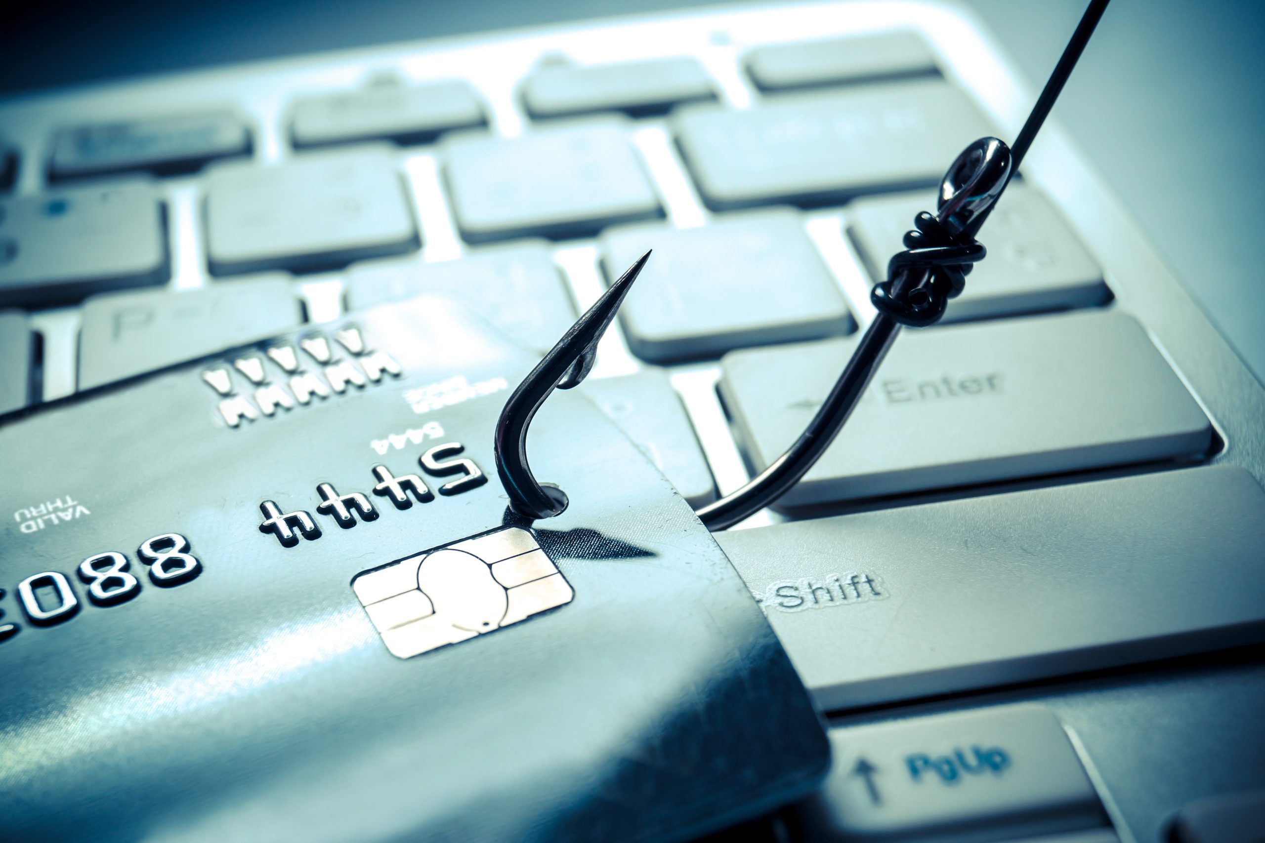 Credit card being hooked