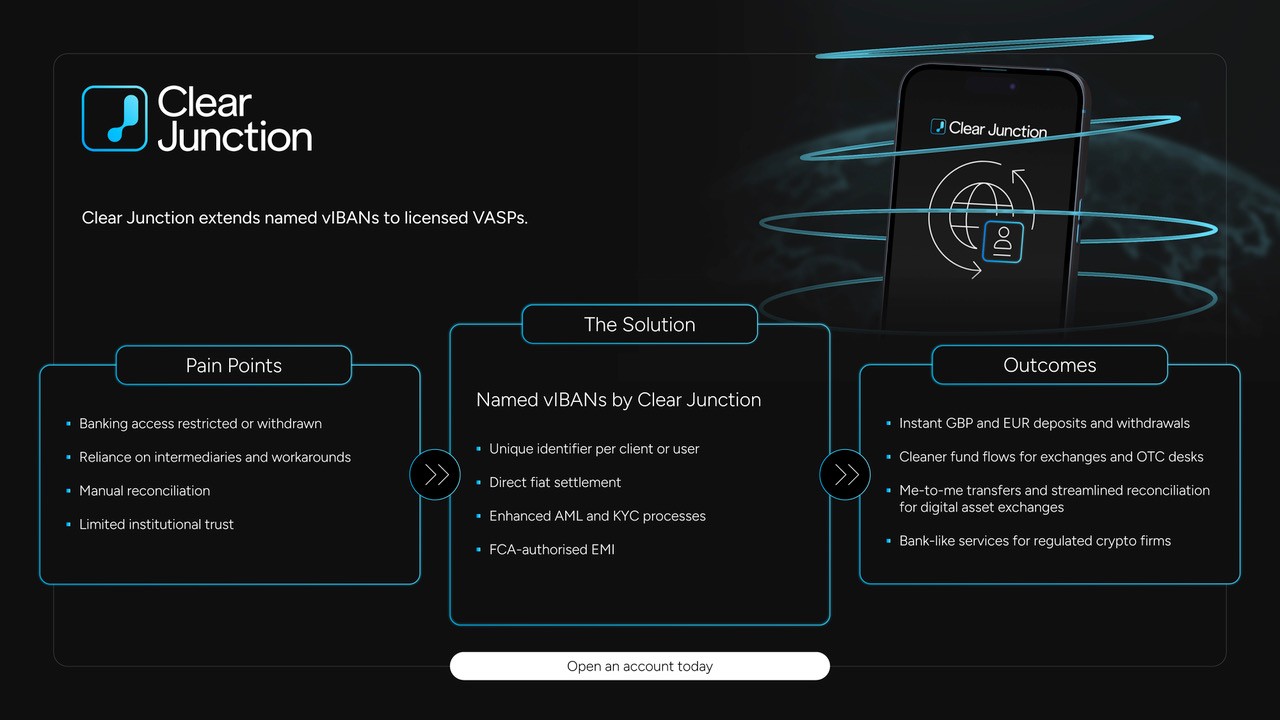 Clear Junction extends named virtual IBAN services to VASP-licensed  businesses | The Payments Association